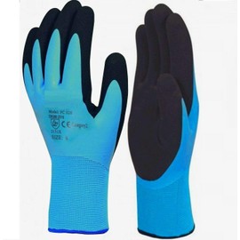 3 Pair Fully Latex coated Work gloves Waterproof Wet Breathable Nylon Grip Safety Work Gloves (Small-7)