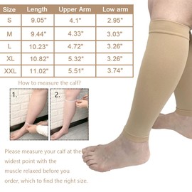 T.E.D. Medias antiembolismo, 20-30 mmHg de compresión para hinchazón muscular, espinilla, venas varicosas, lesiones y alivio del dolor, edema, enfermeras y maternidad, Beige, Medium