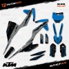 Factory EFX Gray & Blue Slick Graphics kit fits 16-18