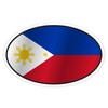 GT Graphics Philippines Flag Oval - Vinyl Sticker Waterproof Decal