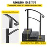 Happybuy 4-Step Handrail Fits 1 or 4 Steps Matte Black
