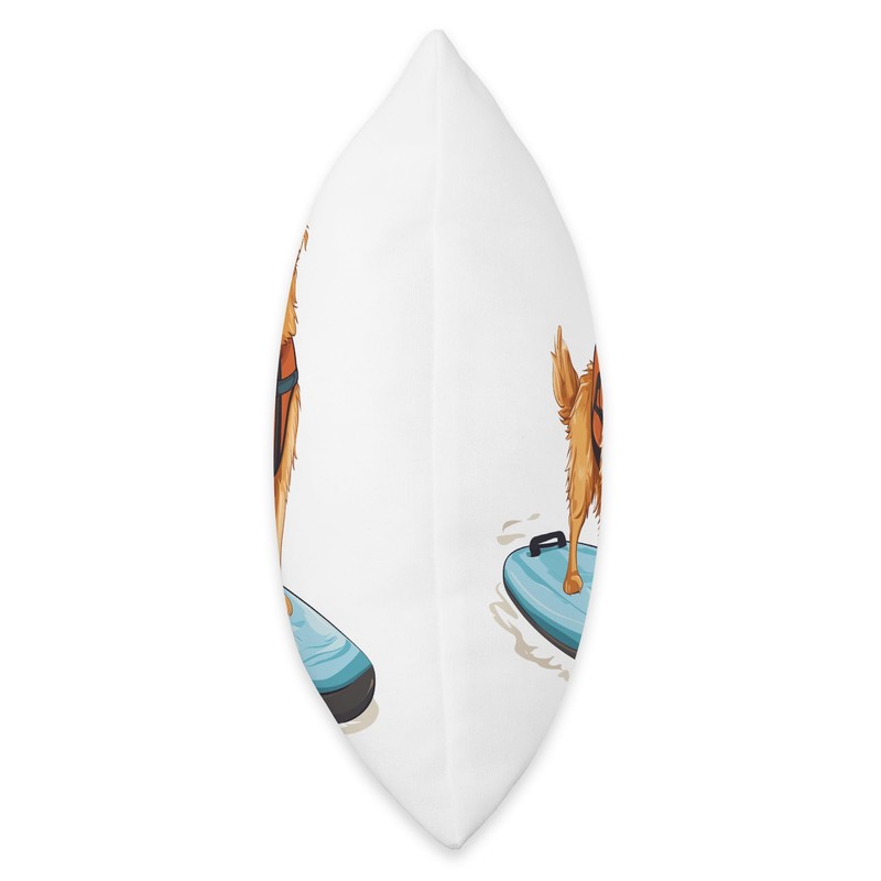 Cute Golden Retriever Dog Paddle Boarding Orange Life Jacket Throw