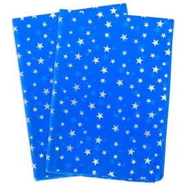 MR FIVE Blue with Silver Star Tissue Paper Bulk,20" x 28",Star Tissue Paper for Gift Bags,Birthday,Holiday,Weddings,30 Sheets (Blue with Silver Star)