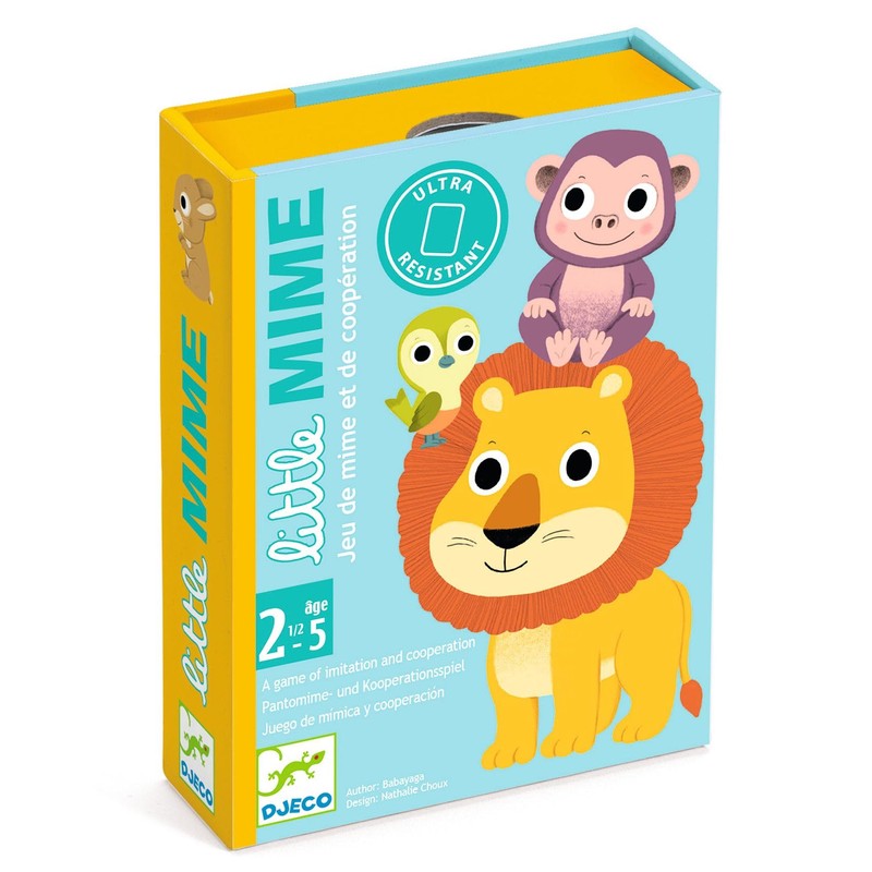 DJECO 35063 Little Mime Animals Card Games, Blue