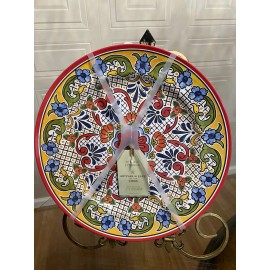 Artisan De Luxe Melamine Spanish Tile Medallion Dinner Plates 11" -  Set of 4