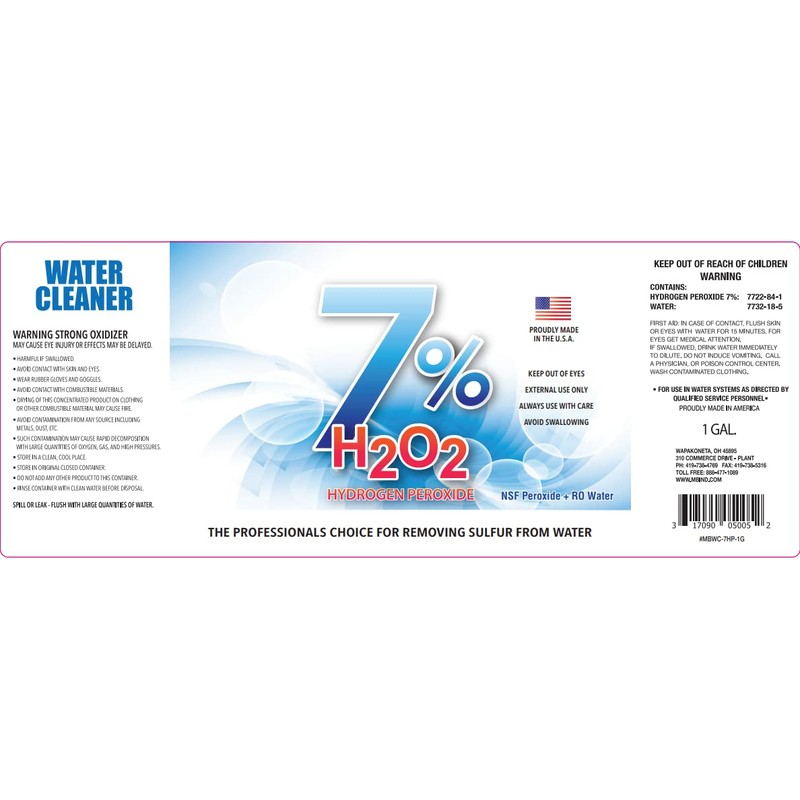 WATER CLEANER 7% PEROXIDE 1 CASE OF (4) 1 GALLON