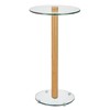 mDesign Glass Top Side/End Drink Table - Tall Modern Round