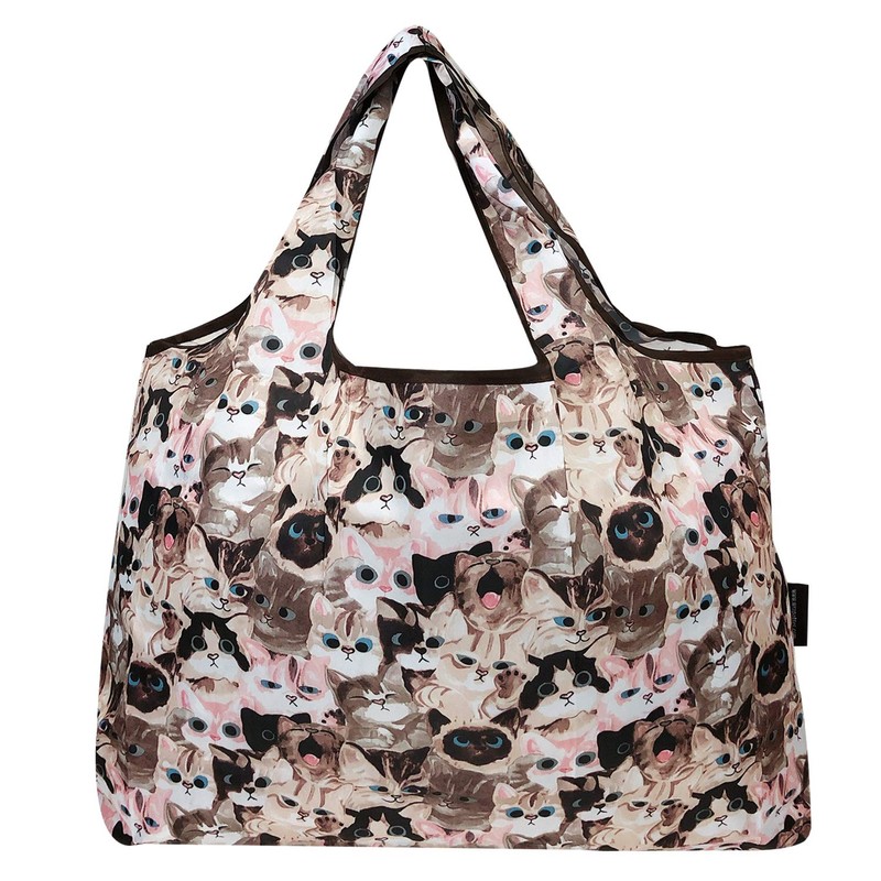 allydrew Large Foldable Tote Nylon Reusable Grocery Bags, 5 Pack,