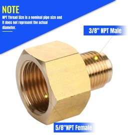 Brass Pipe Adapter - 5/8" SAE Female to 3/8" SAE Male Flare - Brass Pipe Fitting Reducer Adapter for Air Conditioner Refrigeration (1 Pack)