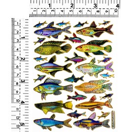 Stickers Pack 10 Sheets Largemouth Bass Fish Cartoon Stickers Craft Scrapbooking Book Album Card Diary Calendars Planner Decoration Art Decal for Kid and Adult (03)