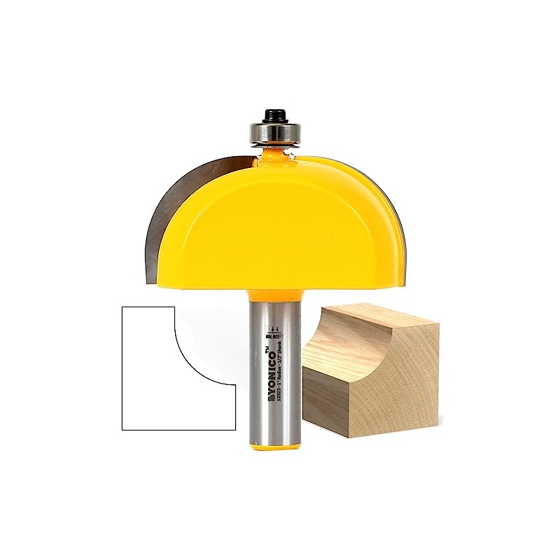 Yonico Cove Router Bits Edge Forming 1-Inch Radius 1/2-Inch Shank