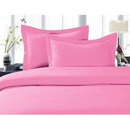 Elegant Comfort 1500 Premier Hotel Quality Super Soft Wrinkle Free 3-Piece Duvet Cover Set, Full/Queen - Light Pink