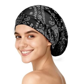YFONG Mulberry Silk Hair Bonnet for Sleeping Women Men, Real Silk Lining, Not Satin, Stay On All Night Sleep Bonnet with Adjustable Strap for Curly Sh