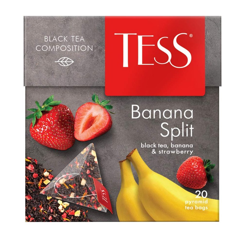 Tess Banana Split Black Tea CompositionBlack Tea, Banana and Strawberry