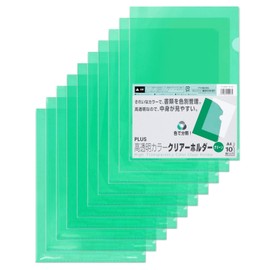 Plus A4 Clear Holder, Pack of 10, green