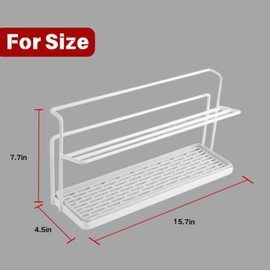 FaceBucks Water Bottle Drying Rack with Cleaning Brush, 2-Tier Stainless Steel Baby Bottle Dryer Rack for Kitchen Countertop - Space Saving Cup & Bottles Organizer 【White】