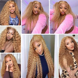 Honey Blonde Human Hair Bundles Color 27 Bundels Blonde Water Wave Human Hair 18 18 18 Inch Brazilian Remy Hair Bundles Blonde Wet And Wavy Brazilian Hair Weave Bundles Unprocessed Hair Extension