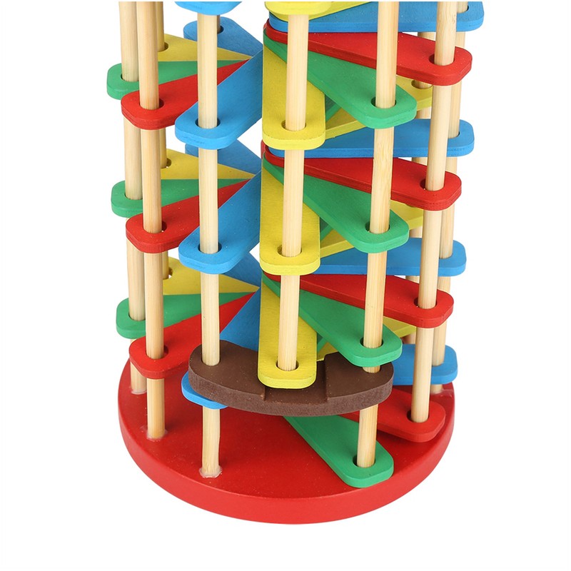 Colorful Wooden Knock Ball Ladder Toy Intelligence Development Kids Children