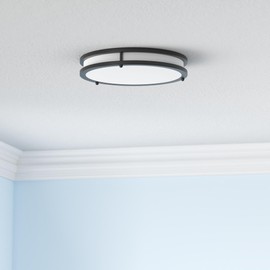 TOBUSA 36W 3600lm Super Bright LED Flush Mount Ceiling Lights, Modern Black, Daylight White 5000K, 13 Inch Dimmable Ceiling Lamps for Kitchen, Bathroom, Hallway, Bedroom, 2 Packs