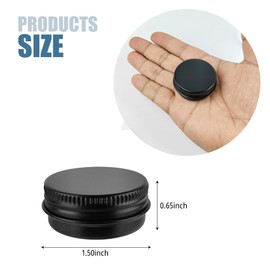 2 Pack Aluminum Tin Cans 1/2 Oz Tin Jars Containers with Screw Lids for Cosmetic Lotion Bars Candles