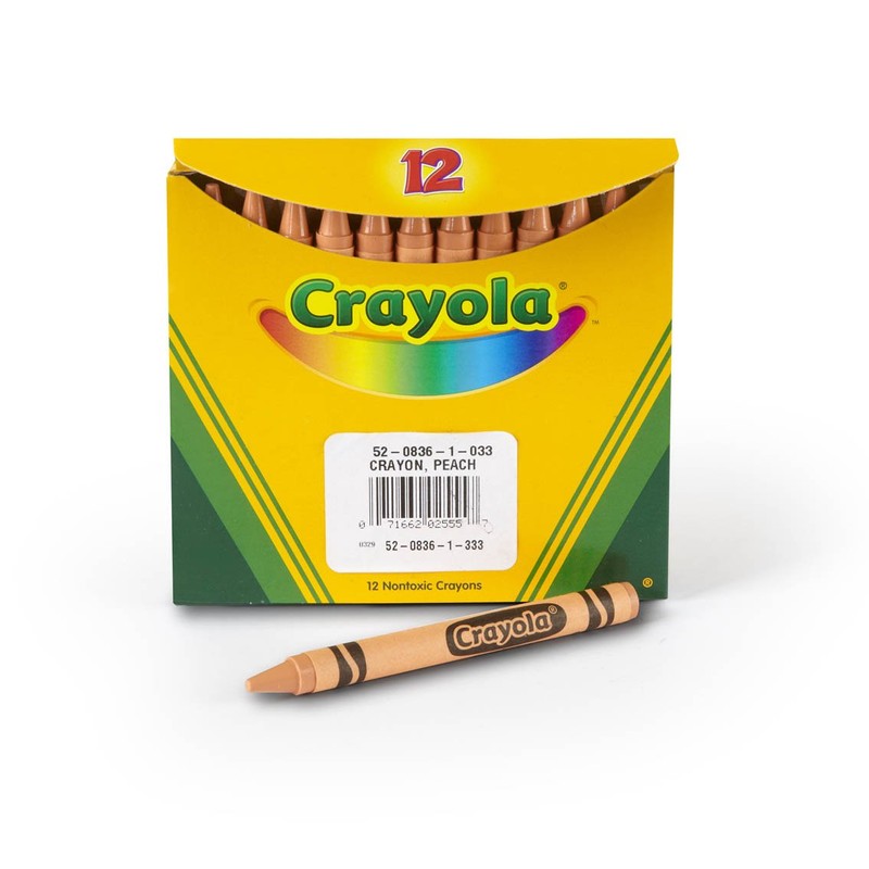 Crayola Crayons, Peach, Single Color Crayon Refill, 12 Count Bulk