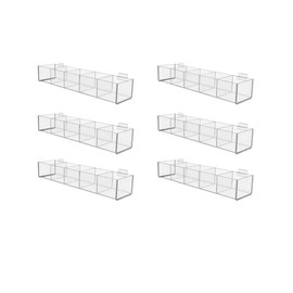 Marketing Holders 6 Pack Slatwall POP Display Retail Tray Acrylic Impulse Products 5 Compartment Dump Bin See Through Product Merchandise Display Storage Caddy for Businesses