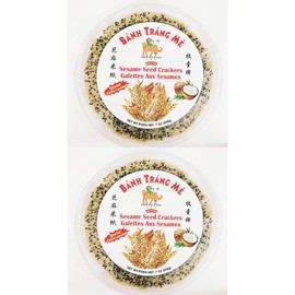 Banh Trang Me Sesame Seed Crackers, Extra Coconut, 7 oz, Pack of 2