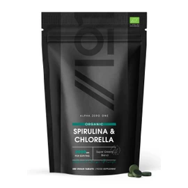 Organic Spirulina & Chlorella 2000mg | 300 Vegan Tablets - Broken Cell Wall | Pure Formula Supplement with No Additives – Certified Organic by Alpha01