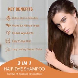 Blonde Hair Dye Shampoo, Instant Hair Color Shampoo, Blonde Brown Hair Dye, Brown Hair Shampoo, Colors in Minutes, Easy to Use, 16.90 Fl Oz