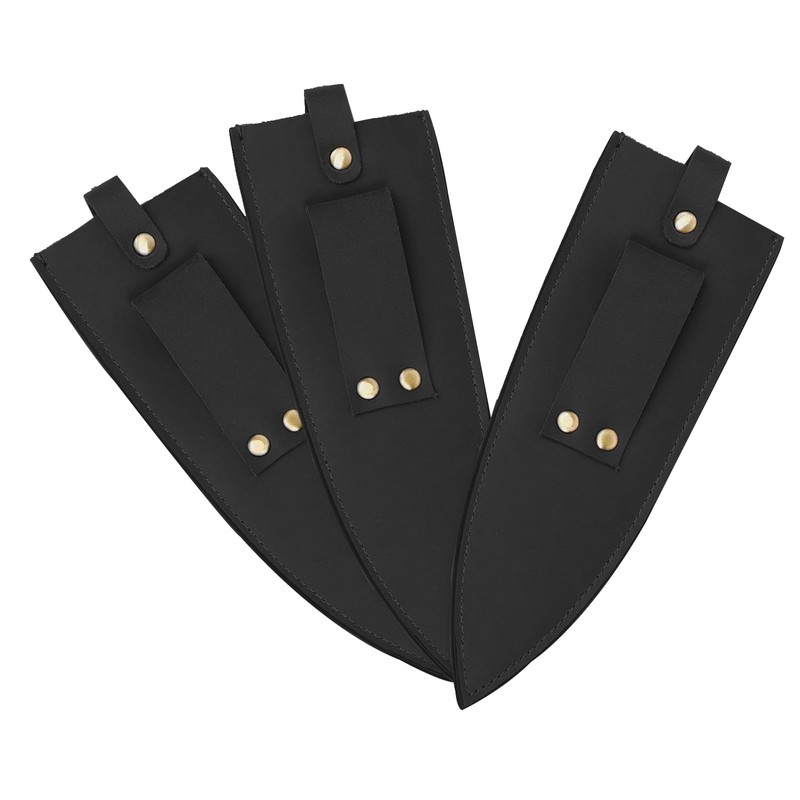 Qchengsan Cowhide Leather Knife Sheath, 8 Inch Chef Knife Guard,