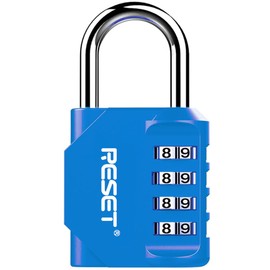 RESET -060 4 Digit Combination Lock Suitable for Gymnasiums, Schools, Lockers, Gate Traps, Fences, Toolboxes, High Security, Sky Blue, 1 Pack