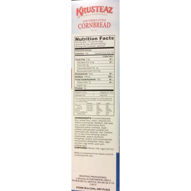 Krusteaz Old Fashioned SOUTHERN STYLE CORNBREAD Mix 5lbs. Restaurant Quality
