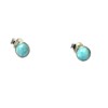 Round Blue LARIMAR Sterling Silver Gemstone Ear Stud Earrings 925-5