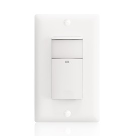 ECOELER Motion Sensor Light Switch, PIR Motion Detection Wall Switch with Adjustable Sensitivity, OCC/VAC Selectable, Neutral Wire Required, Single Pole Occupancy Sensor for Bathroon, Laundry