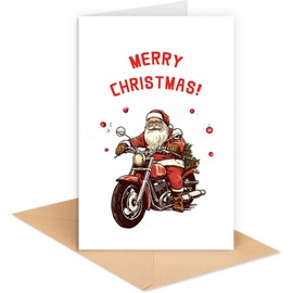 JolinKoin Christmas Card Motorcycle, Christmas Card for Husband Boyfriend, Funny Christmas Card for Motorcycle Lover, Christmas Card for Motorcycle Enthusiast with Envelope