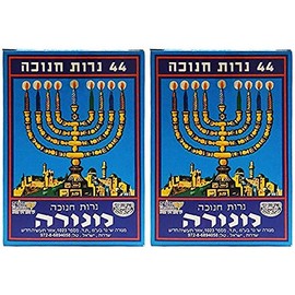 Hanukkah Candles / 44 Per Box Made in Israel (2-Pack Multicolored Candles)