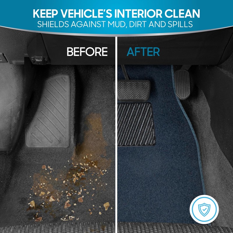 BDK Premium Carpet Blue Floor Mats for Cars - Universal