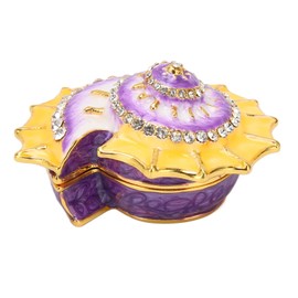 Conch Jewelry Box Vintage Luxury Decorative Hand Painted Crystal Trinket Jewelry Boxes for Ring Earrings Jewelry
