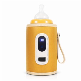 (Instant Nursing at Night) Milk Warmer, Bottle Warmer, Temperature Adjustment, 14.0 - 133.0°F (38 - 55°C), Heat Retention, USB Powered, Portable, Bottle Warmer, For Outings