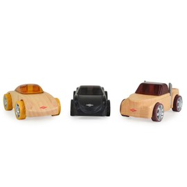 Moni Mini Toy Wooden Cars Sports Car Set of 3 53111 Suitable from 3 Years Colour: Multi-Coloured