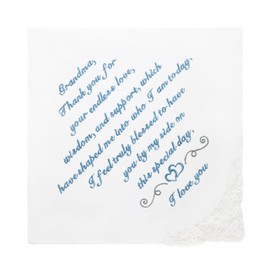 Grandmother Of The Bride Wedding Handkerchief for Grandma from Granddaughter.