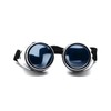 Ultra Silver with Blue Lenses Steampunk Goggles Mens Womens Cyber