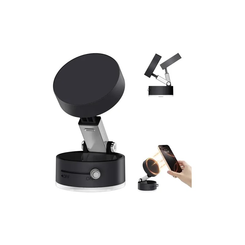 Soporte Celular Auto Magnético Qzgyoool Ventosa Ajustable Negro