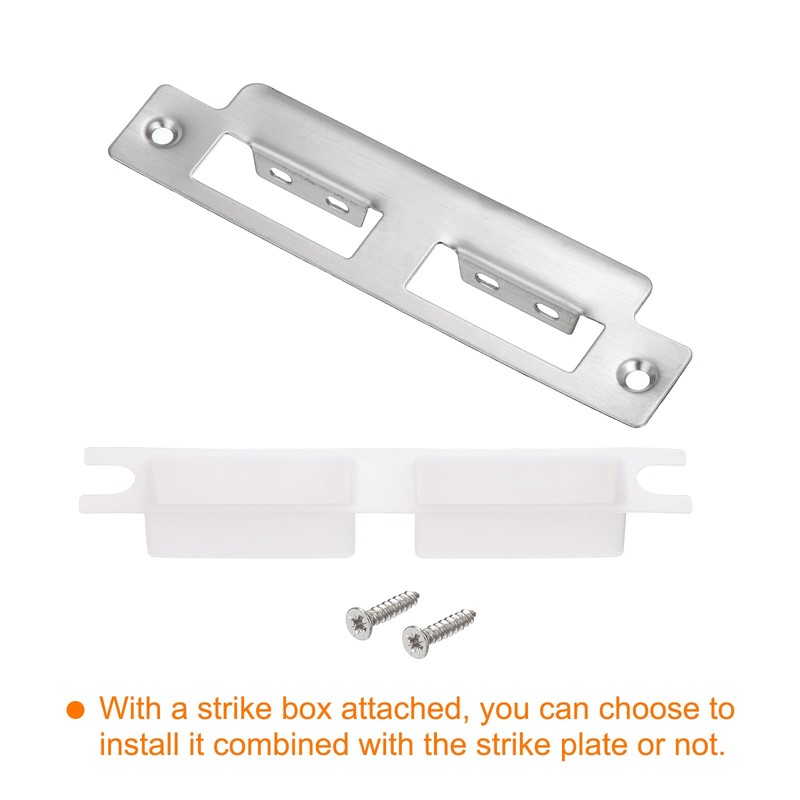 sourcing map Door Strike Plate, 145mm x 37.5mm 201 Stainless