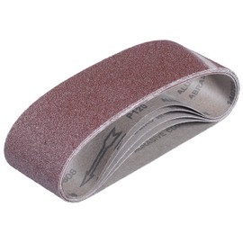 Einhell Sanding Belt Set 75 x 533 mm (Belt Sander Accessories, 5 Sanding Belts, 75 x 533 mm, 2X P40, 2X P80, 1x P120)