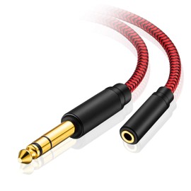 6.35 Male to Female 3.5 Headphones Adapter 1Ft,TRS 1/4 to 3.5mm Stereo Cord 6.35mm 1/4 Male to 3.5mm 1/8 Female for Amplifiers, Guitar Amp, Piano, Home Theater Devices, or Mixing Console(1Ft/0.3M)