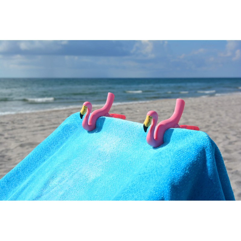 Flamingo BocaClips by O2COOL, Beach Towel Holders, Clips, Set of