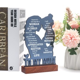 Christmas Gifts for Mum, Birthday Gifts for Mom from Daughter, Heartfelt Gifting Meaningful Sentimental Gift for Mother's Day from Daughter Acrylic Hug Sign - Daughter's Tribute to Mom (Mum gift)