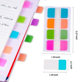 Golcellia 480 Pieces Sticky Tabs Transparent Sticky Notes, Colored Page Markers for Bookmarks, Writable and Repositionable Index Annotation Tabs