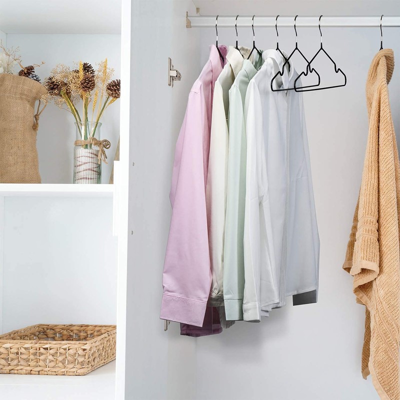 Tosnail 50 Pack 16-Inch Stainless Steel Wire Metal Non-Slip Closet